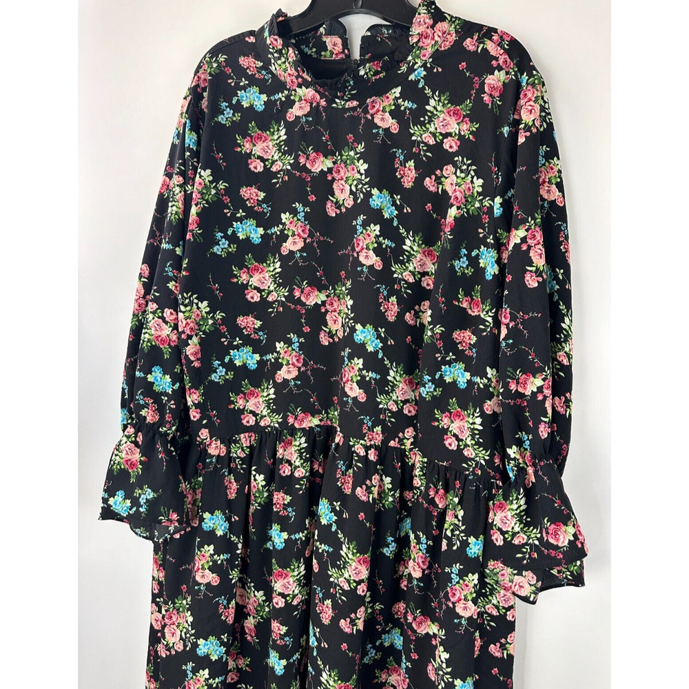 Modcloth Floral Print Mock Neck LS Dress Women's Plus Size 4X *Belt NOT Included - Picture 10 of 12